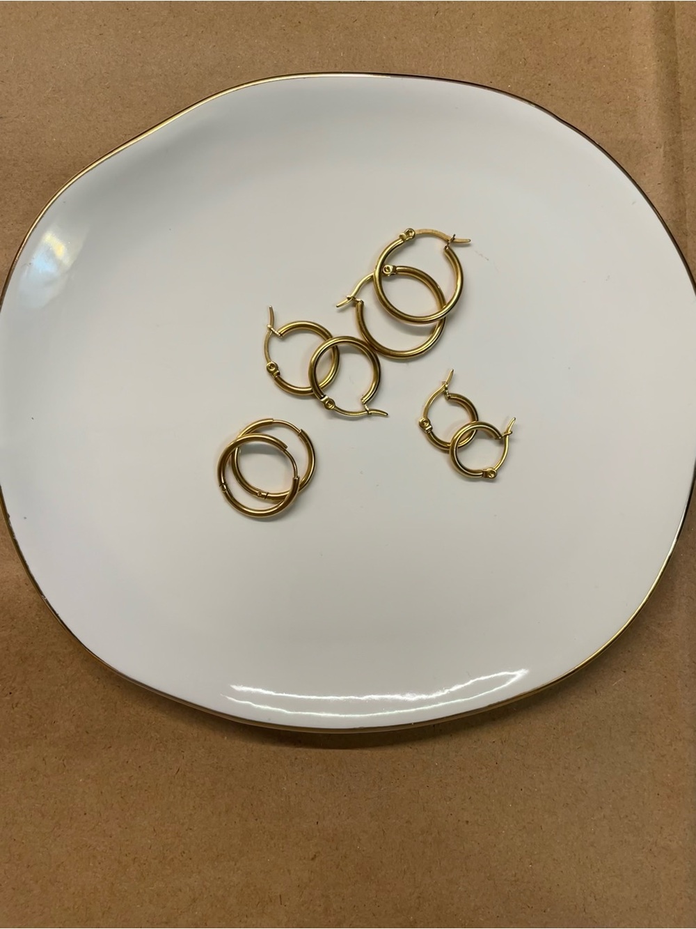 Gold Hoop Earrings Set - Classic Women Jewelry - Stainless steel